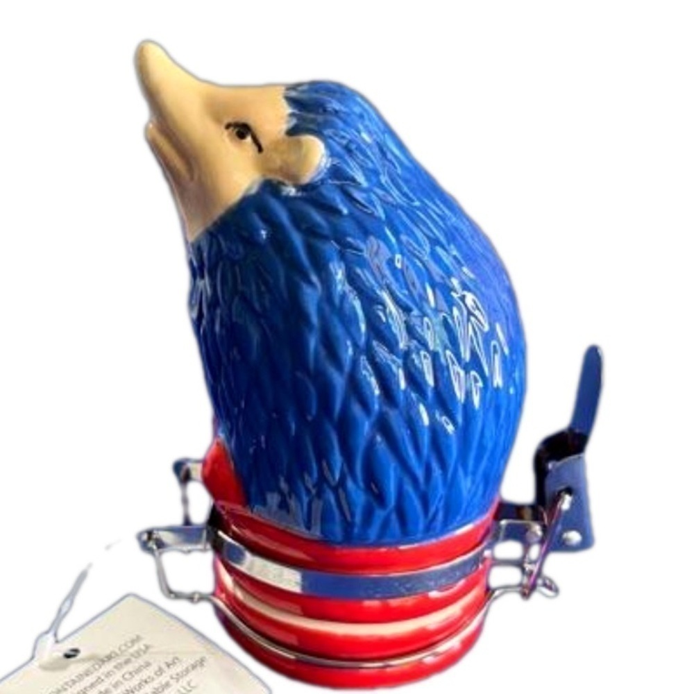 Contained Art Blue Hedgehog Ceramic Jar